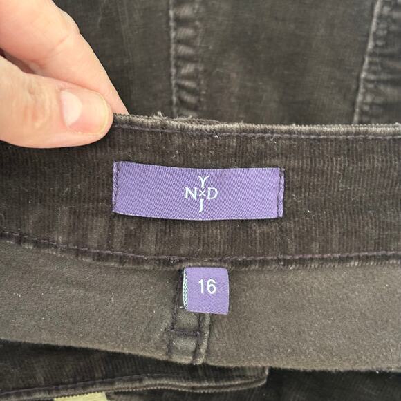 NYJD Corduroy Pants 16 Chocolate Lift Tuck Slimming Academia Whimsigoth Dark - Picture 7 of 10